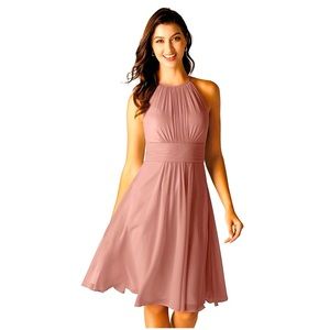 Halter Chiffon Bridesmaid Dresses Short Formal Party Dress